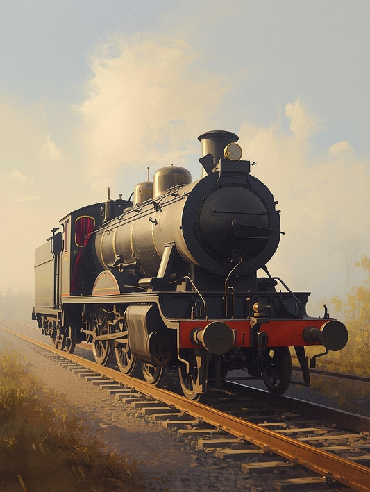 Paint by Number Steam Train Through Country Fields – Scenic Rural Paint by Number Canvas Kit