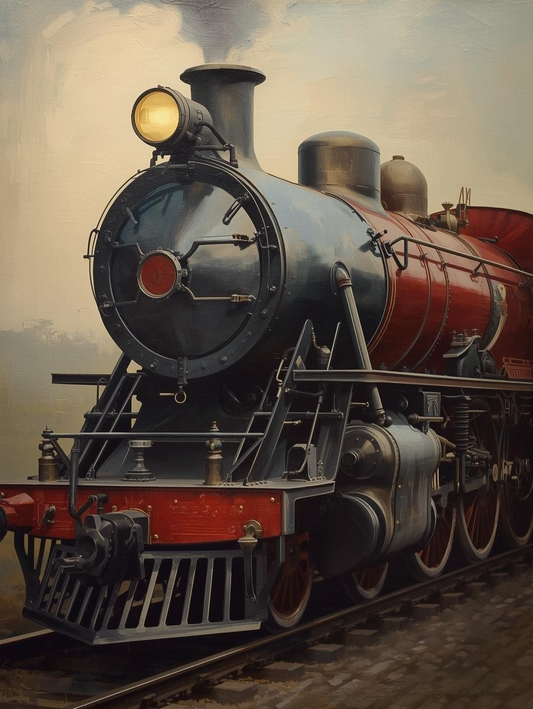Paint by Number Vintage Locomotive Train Adventure – Timeless Journey DIY Paint Kit for Adults
