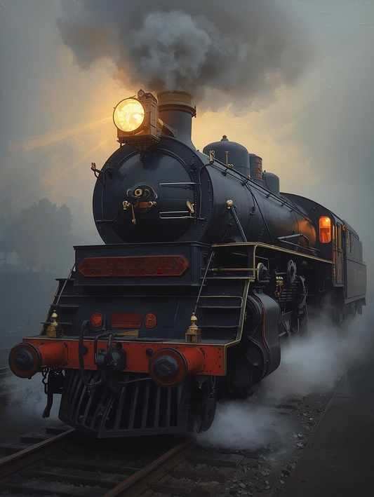 Paint by Number Retro Iron Horse Train – Nostalgic Railway Canvas DIY Kit for Adults