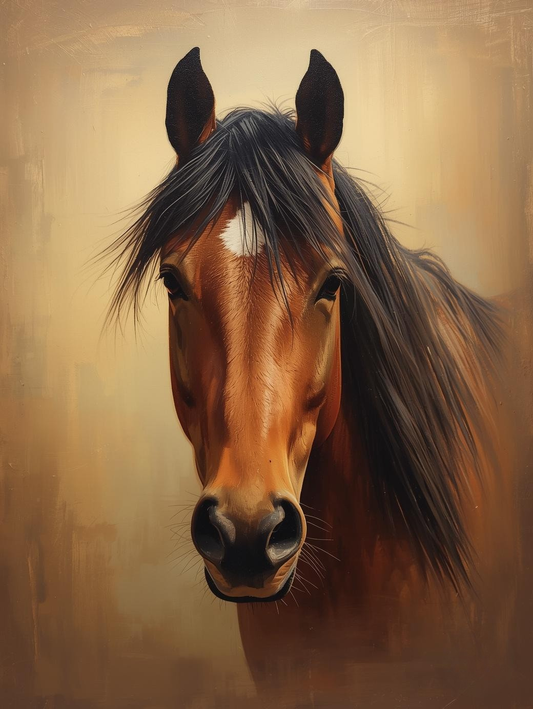 Paint By Number Brown Horse Face Close-Up – DIY Paint by Number Kit