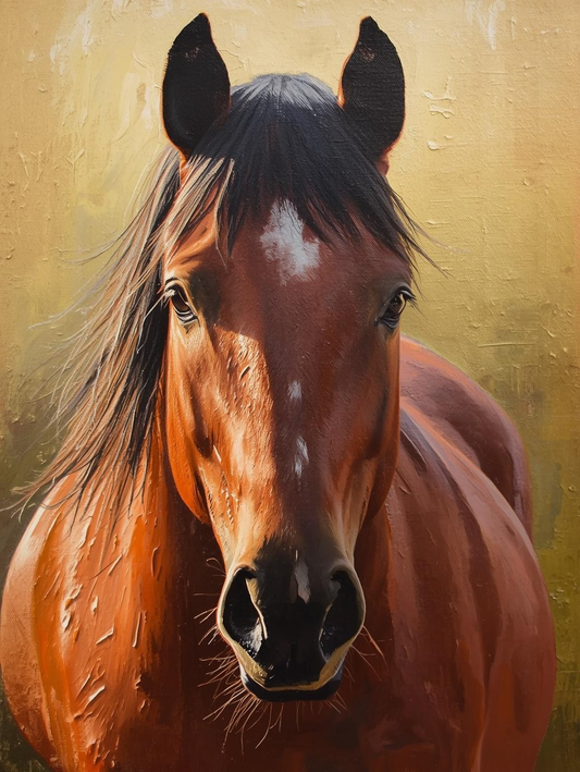 Paint By Number Majestic Brown Horse Portrait – Canvas Paint by Number Kit