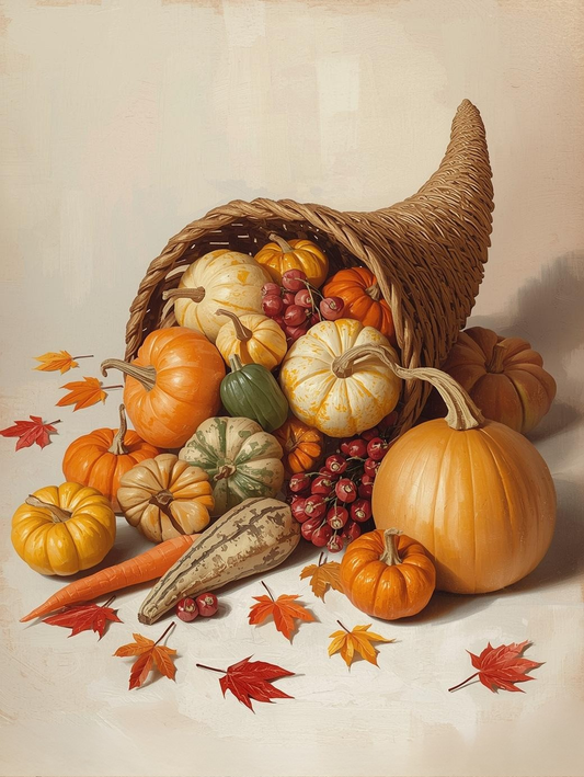 Paint by Number Autumn Harvest Basket – DIY Paint by Number Kit for Adults