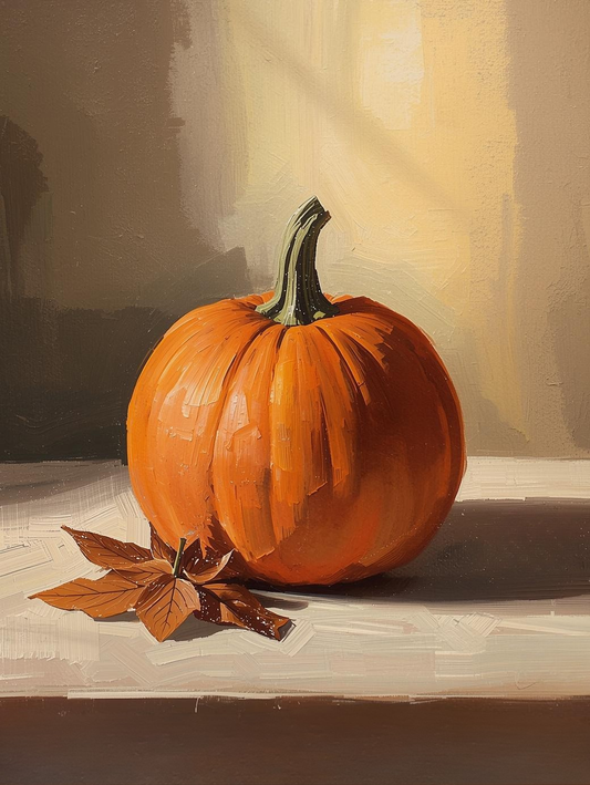 Paint by Number Elegant Single Pumpkin Display – Cozy Fall Paint by Number Kit for Adults