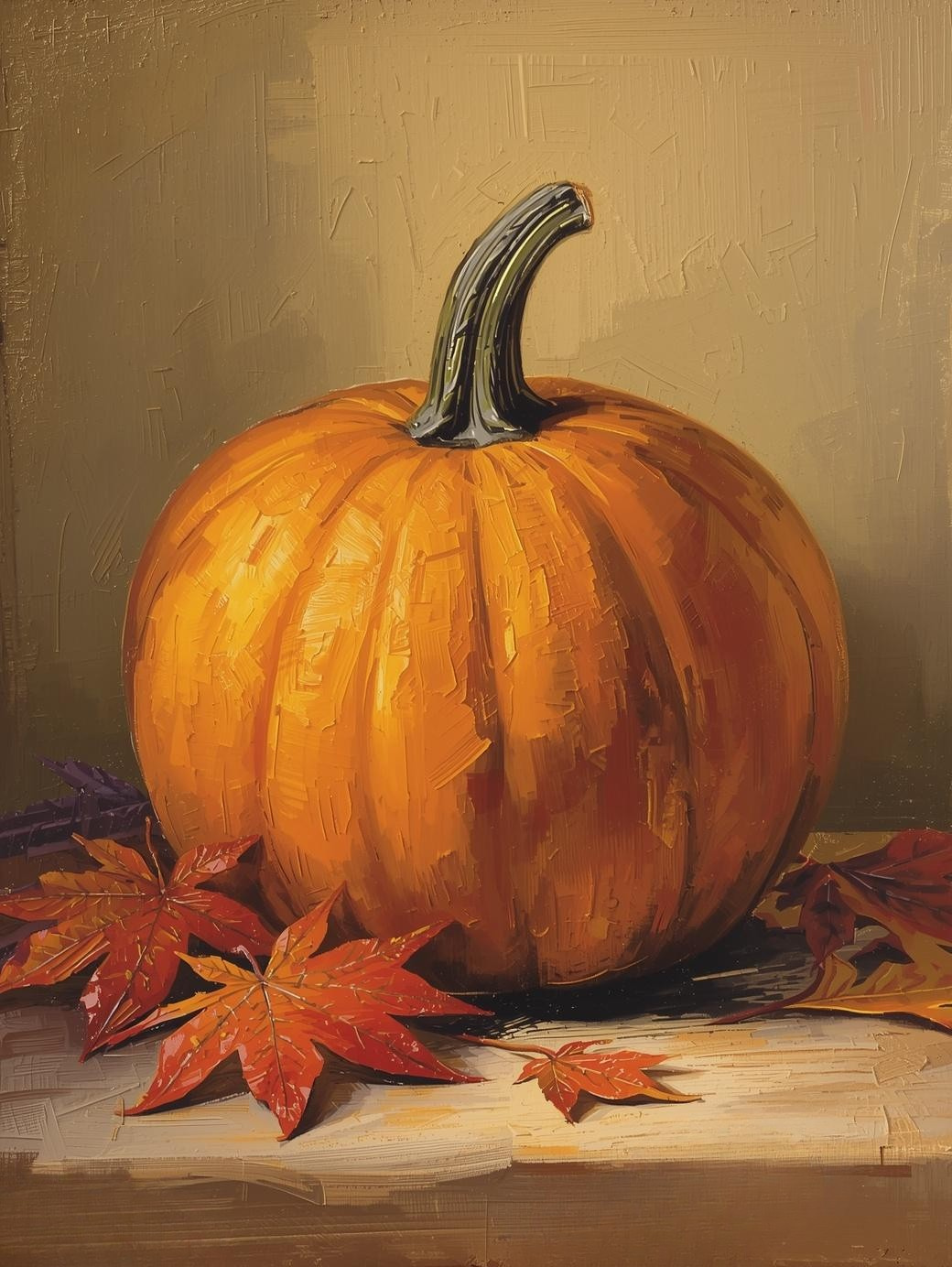 Paint by Number Classic Autumn Pumpkin Decor – Warm Canvas Paint by Number Kit