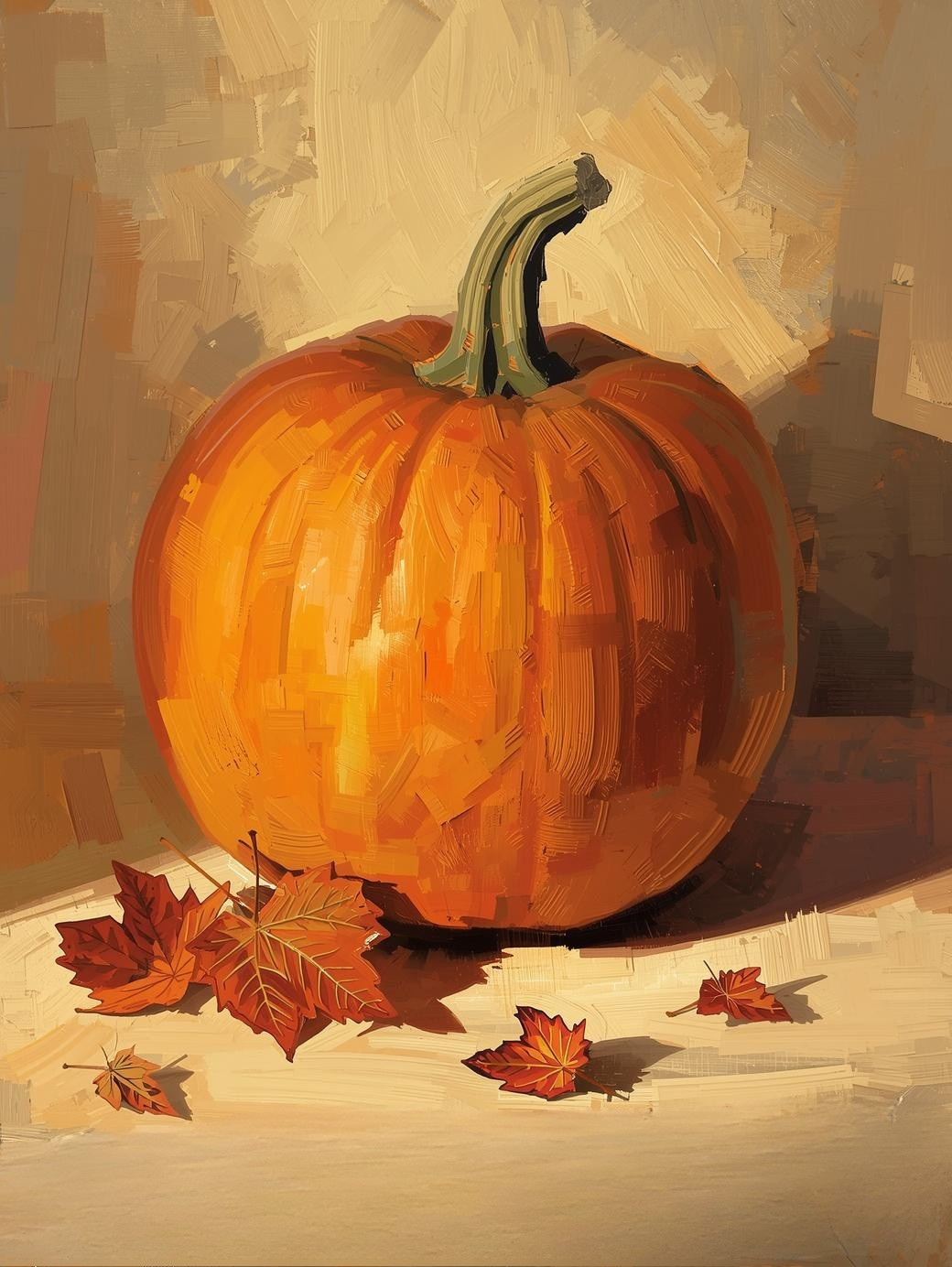 Paint by Number Minimalist Pumpkin Still Life – Cozy DIY Paint by Number Kit for Adults