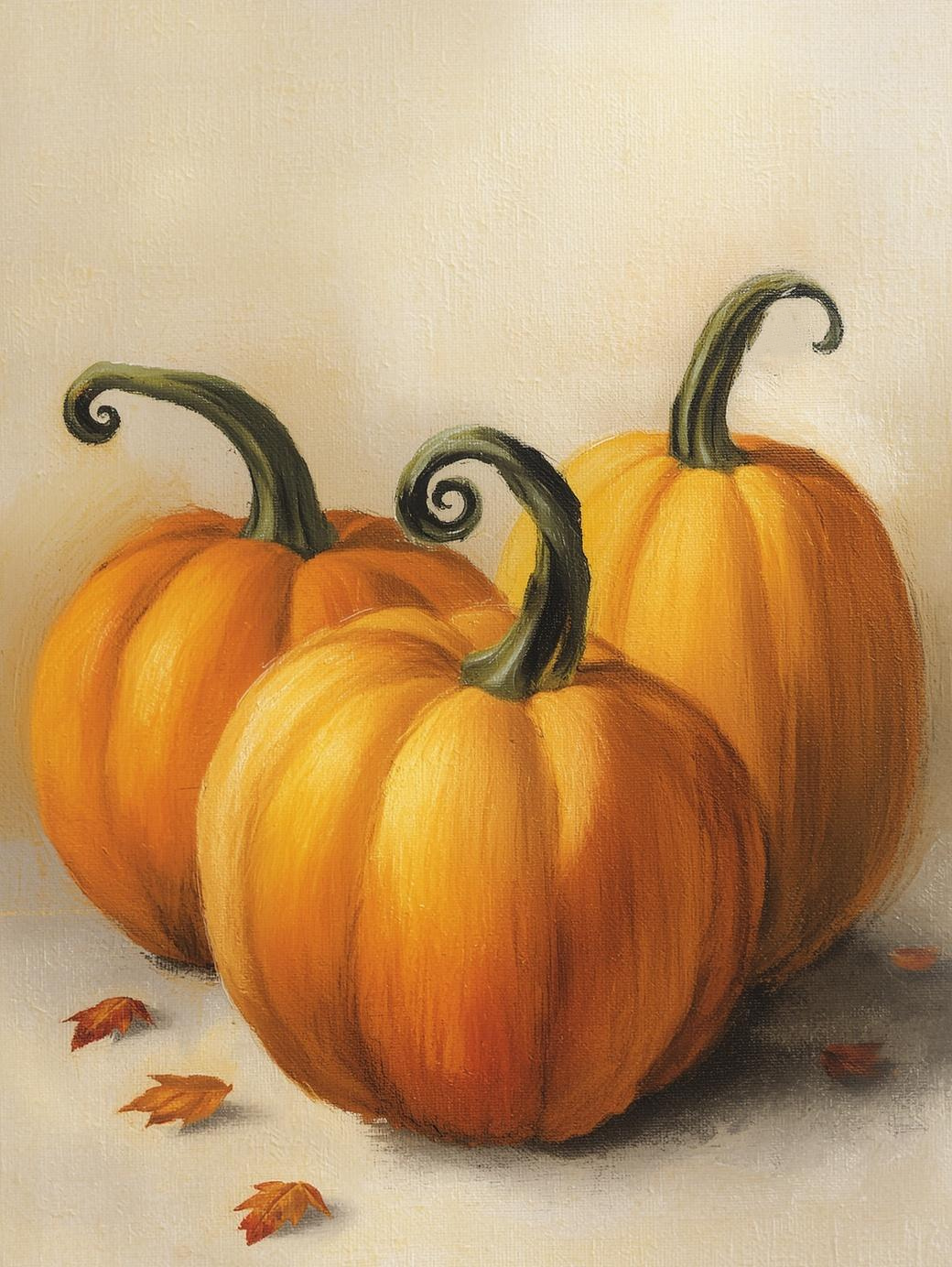 Paint by Number Timeless Fall Pumpkin Display – Warm DIY Paint by Number Kit