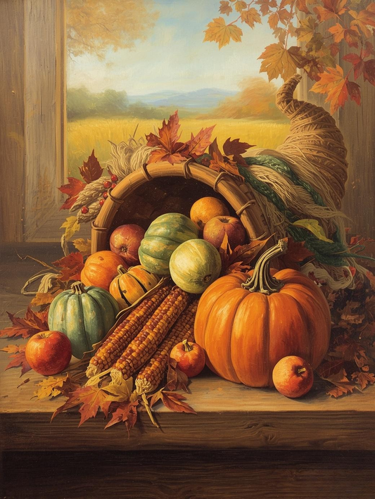 Paint by Number Cozy Harvest Arrangement – Canvas Paint by Number Kit