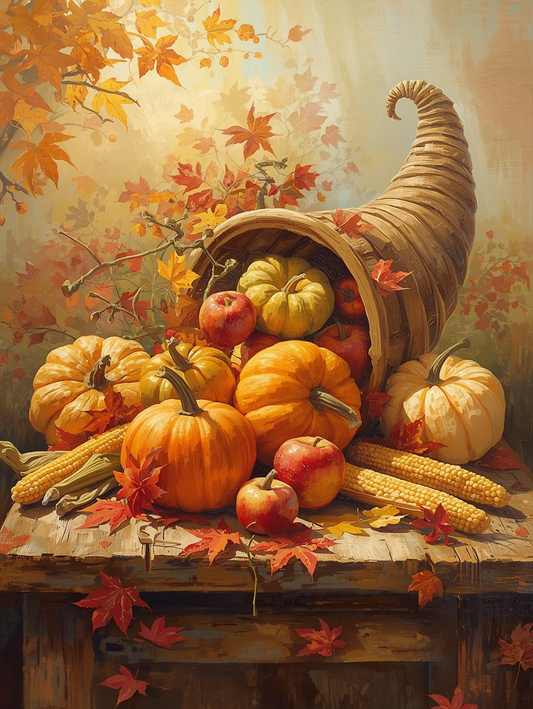 Paint by Number Rustic Harvest Basket Scene – DIY Paint by Number Kit for Adults