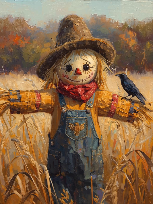 Paint by Number Cozy Autumn Scarecrow – Canvas Paint by Number Kit