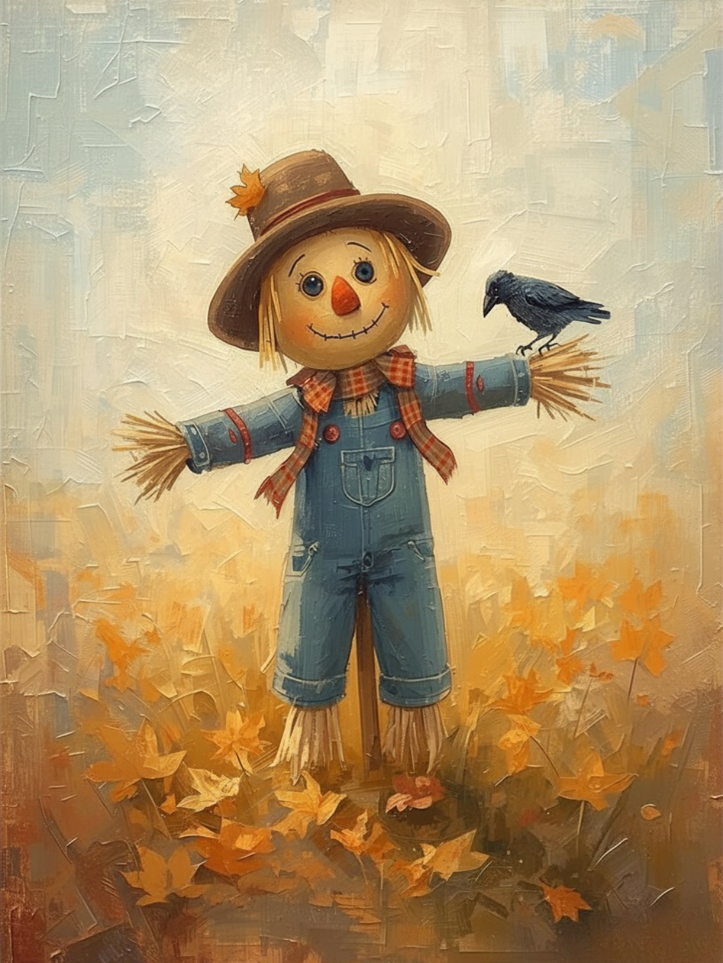 Paint by Number Charming Scarecrow in Patch – Paint by Number Kit for Adults