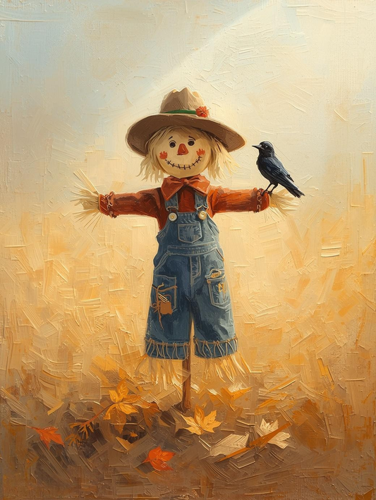 Paint by Number Sweet Storybook Scarecrow – DIY Paint by Number Kit for Adults
