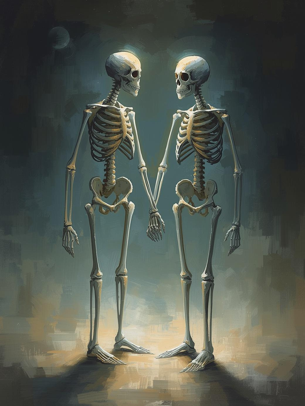 Paint by Number Skeleton Couple in Moonlight – Canvas Paint by Number Kit