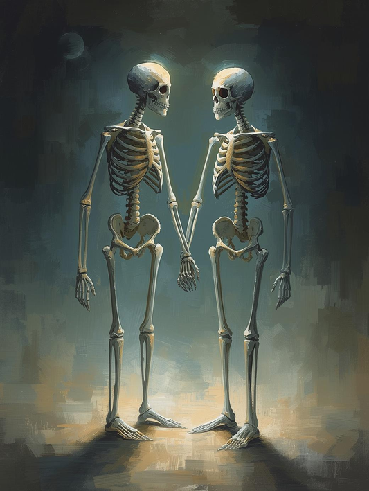 Paint by Number Skeleton Couple in Moonlight – Canvas Paint by Number Kit