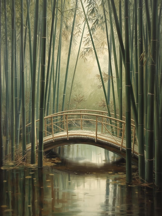 Paint by Number Calm Bamboo Woodland – DIY Paint by Number Kit for Adults