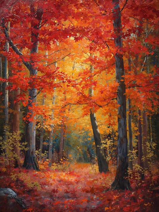 Paint by Number Colorful Forest in Autumn – Canvas Paint by Number Kit