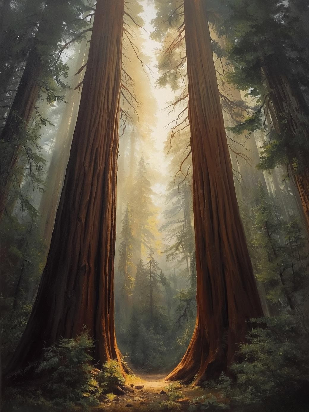 Paint by Number Redwood Forest Landscape – Nature Paint by Number Kit for Adults