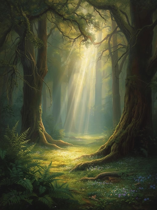 Paint by Number Radiant Sunset Forest – Canvas Paint by Number Kit