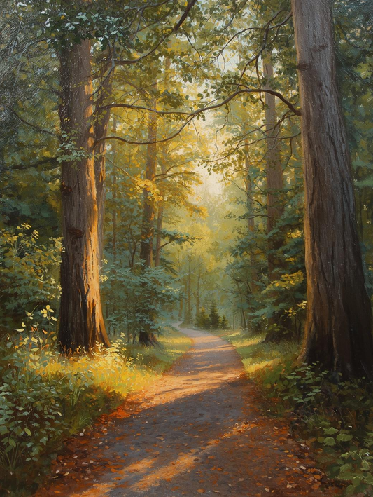 Paint by Number Calm Woodland Path – Canvas Paint by Number Kit