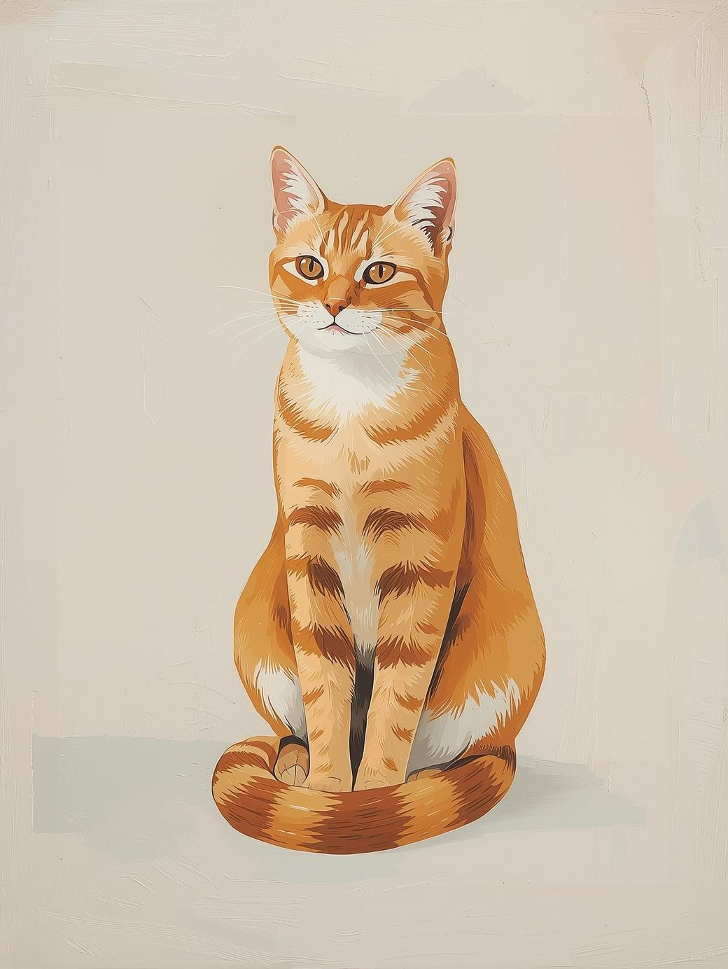 Paint by Number Orange Tabby Cat Sitting Calmly Easy for Beginners – Cozy Paint by Number Kit for Adults