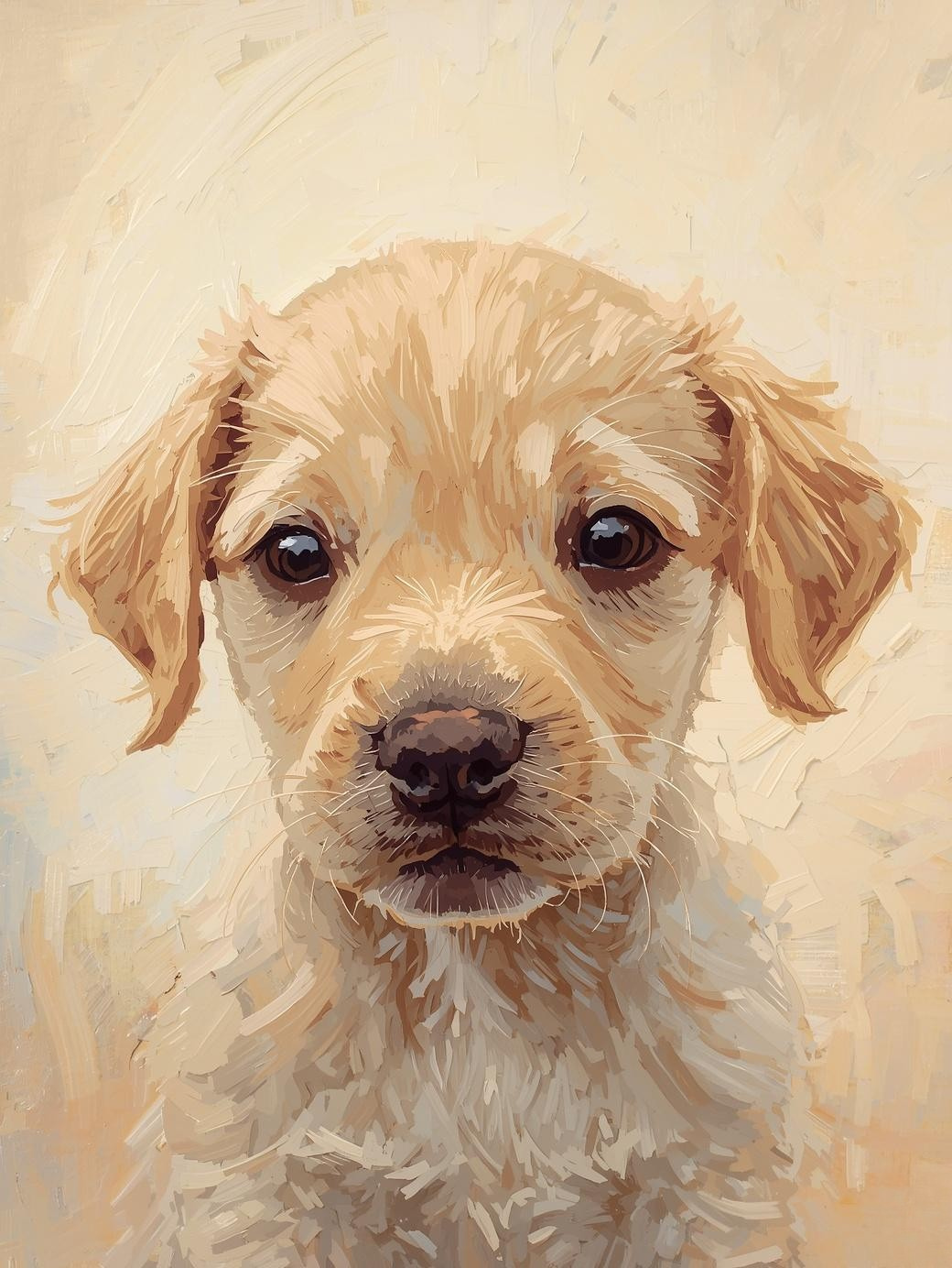 Paint by Number Beginner Friendly Puppy Close-Up Portrait – Easy DIY Canvas Paint Kit