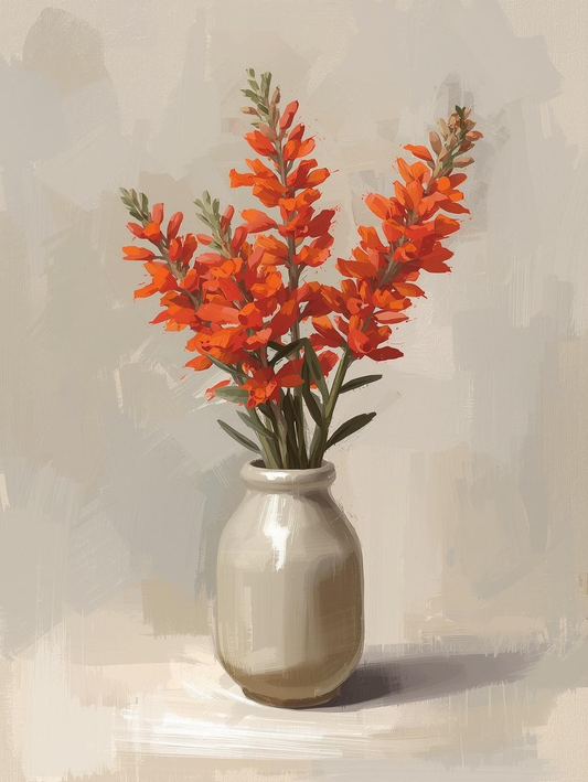 Paint by Number Indian Paintbrush Flowers in Vase – DIY Paint by Number Kit for Adults