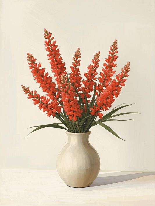 Paint by Number Wildflower Vase with Indian Paintbrush – Canvas Paint by Number Kit