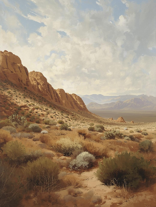 Paint by Number Rugged Desert Landscape with Rocky Hills – DIY Paint by Number Kit for Adults