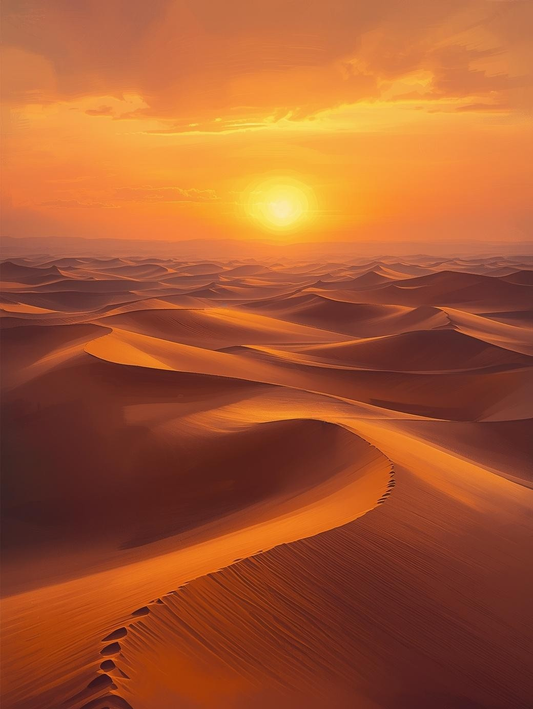 Paint by Number Endless Golden Sand Dunes at Sunset – Paint by Number Canvas Kit