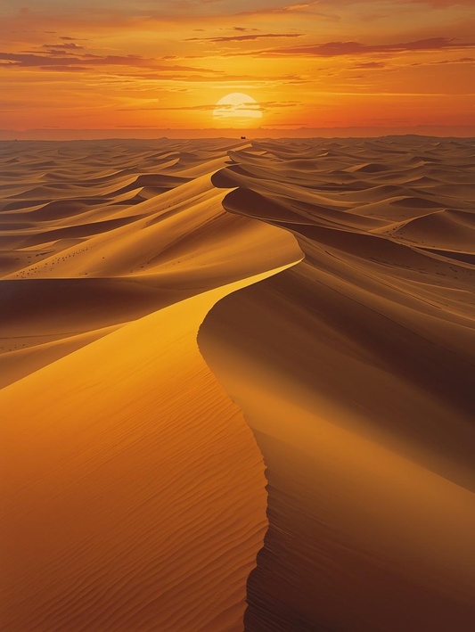 Paint by Number Flowing Desert Dunes with Warm Sunset Light – Paint by Number Painting Kit