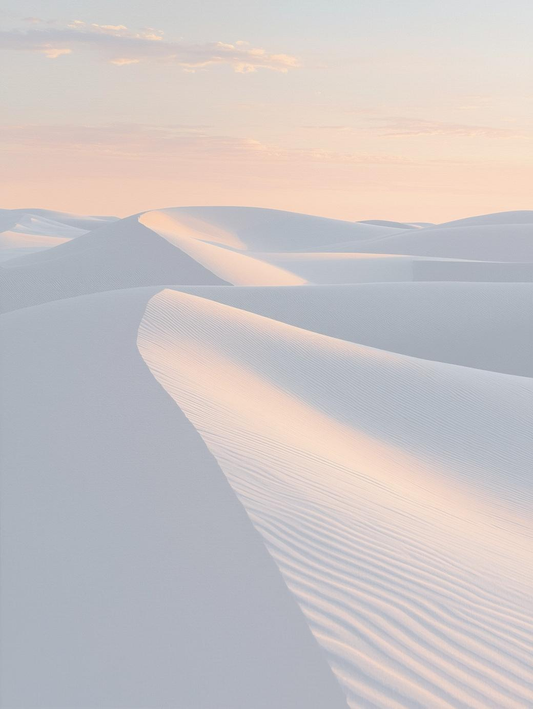 Paint by Number White Gypsum Sand Dunes at Pastel Sunset – DIY Paint by Number Kit