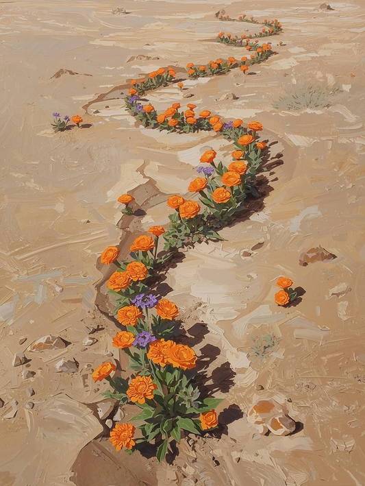 Paint by Number Desert Wash After Rain with Wildflowers – Paint by Number Kit for Adults