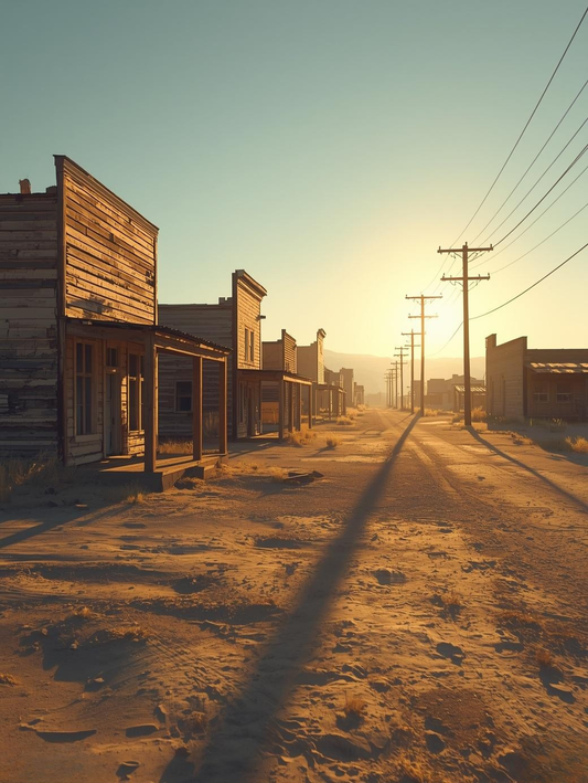 Paint by Number Ghost Town Street at Golden Hour – Paint by Number Painting Kit