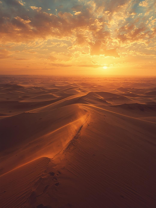 Paint by Number Sunset Desert Dunes with Soft Trails – DIY Paint by Number Kit for Adults