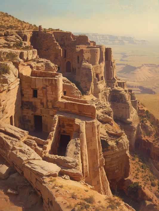 Paint by Number Desert Cliff Ruins Overlooking Canyon – Paint by Number Painting Kit