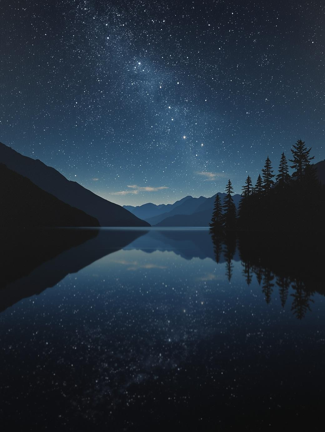 Paint by Number Starry Mountain Lake Reflection - DIY Paint by Number Kit