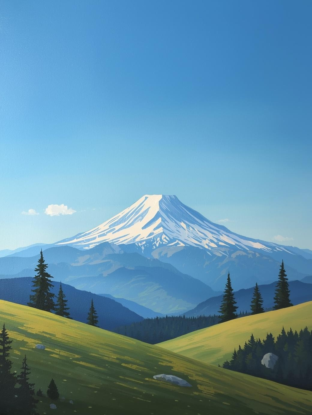 Paint by Number Snowy Mountain Meadow – DIY Paint by Number Kit