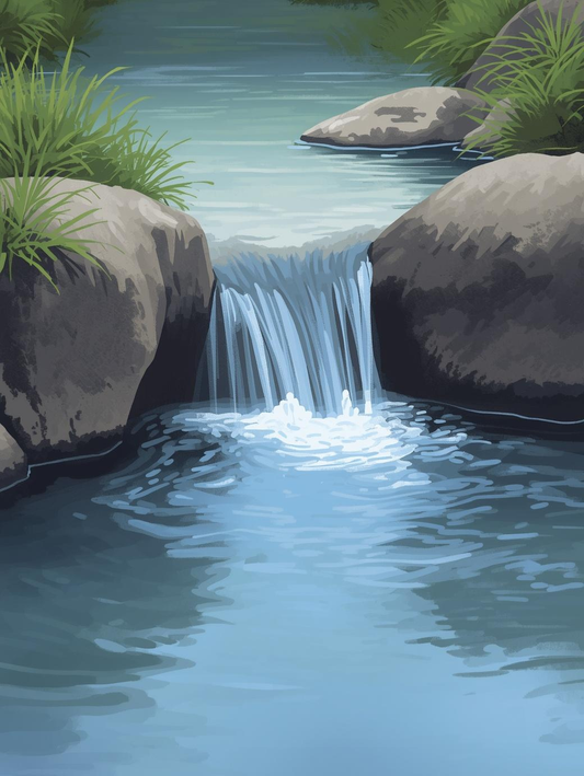 Paint by Number Mini Waterfall Stream – Easy Paint by Number Kit