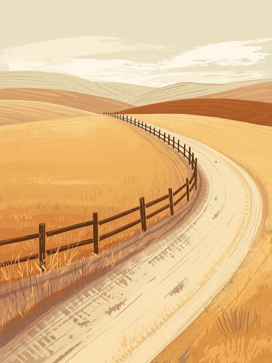 Paint by Number Winding Country Road with Fence – Paint by Number Kit for Adults