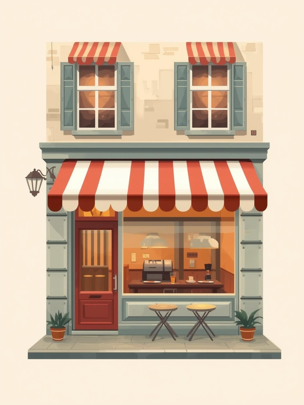 Paint by Number Charming Café Storefront – Paint by Number Kit for Adults