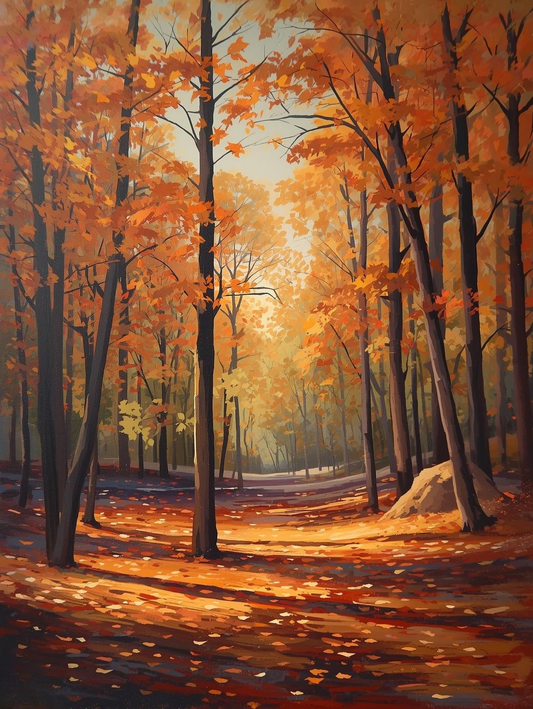 Paint by Number Golden Forest Sunlit Path – Canvas Art Kit