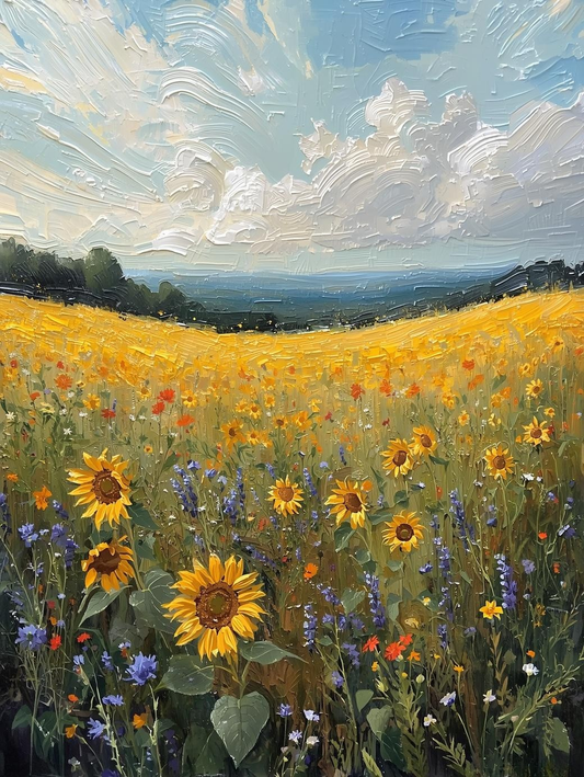Paint by Number Summer Wildflower Field – Adult Painting Kit