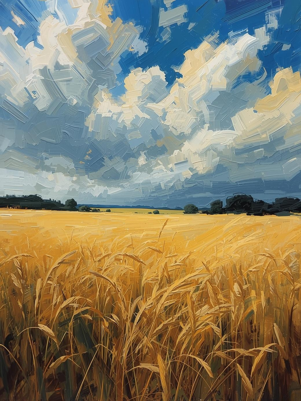 Paint by Number Golden Wheat Field Sky – Adult Paint by Number Kit