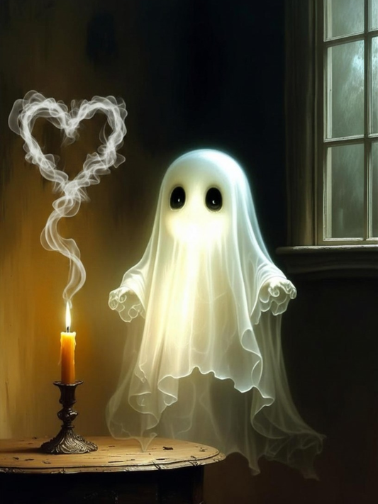 Paint by Number Tiny Ghost by Candlelit Heart – Cute Love Paint by Number Kit for Adults (Copy)