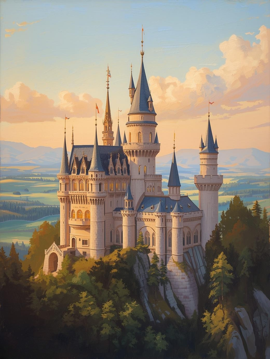 Paint by Number Enchanted Castle View – DIY Paint by Number Kit
