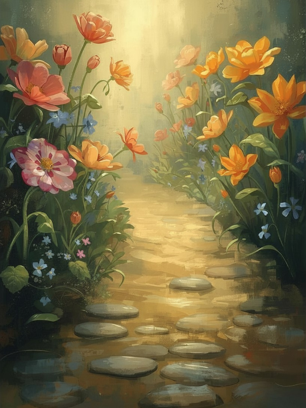 Paint by Number Blooming Garden Path – DIY Paint by Number Kit