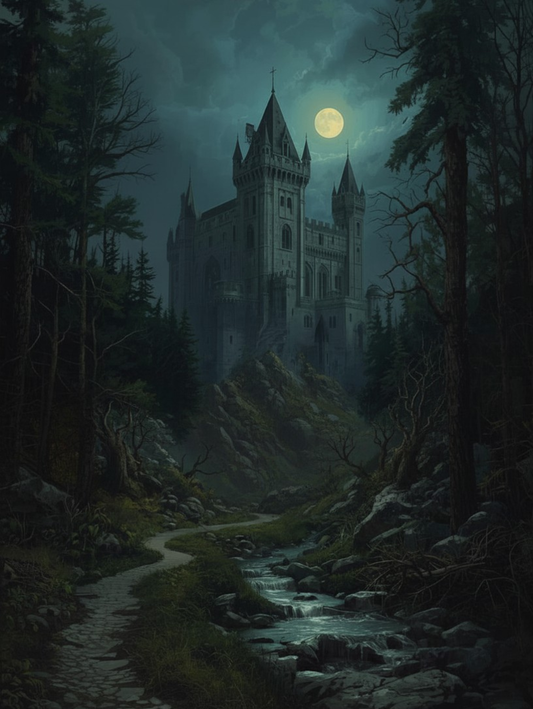 Paint by Number Moonlit Forest Castle – Paint by Number for Adults