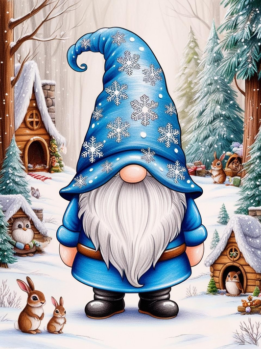 Paint by Number Winter Wonderland Wizard Gnome