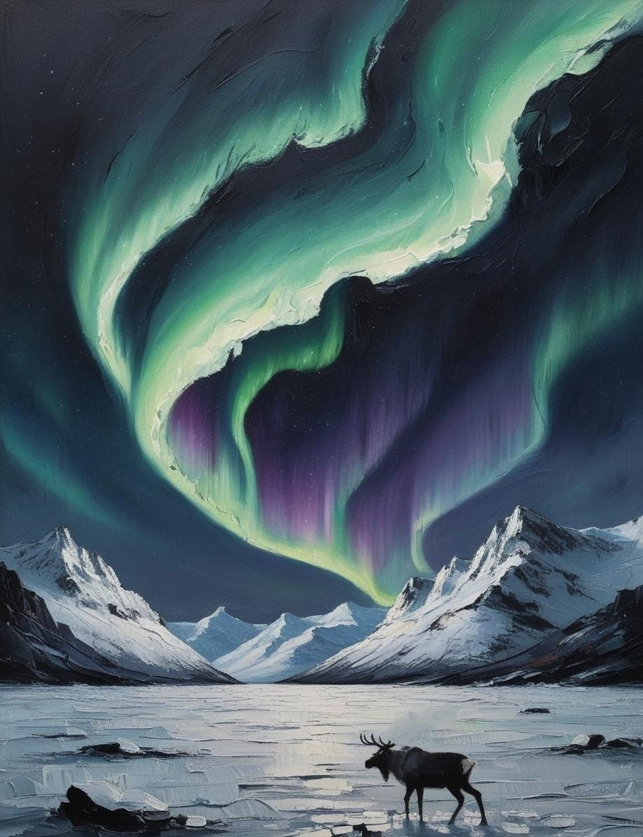 Paint by Number Arctic National Park (Alaska) Untouched Wilderness with Northern Lights