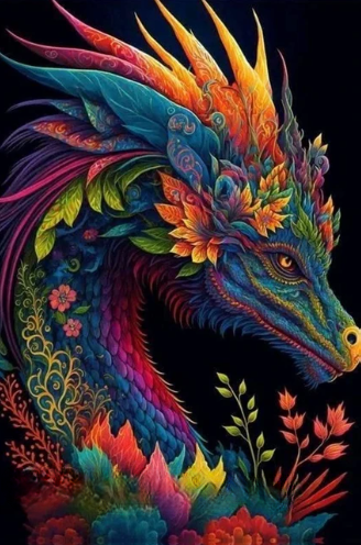 Paint By Number Vibrant Dragon