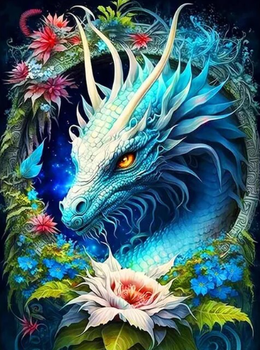 Vibrant Dragon Paint by Number